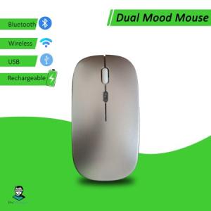 Rechargeable Wireless and Bluetooth mouse Silver